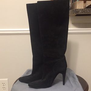 7 For All Mankind black suede boots